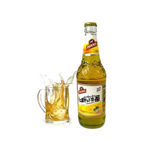 陕西品牌特产汉斯小木屋508ml9瓶带气果啤 碳酸饮料团购批发 西安